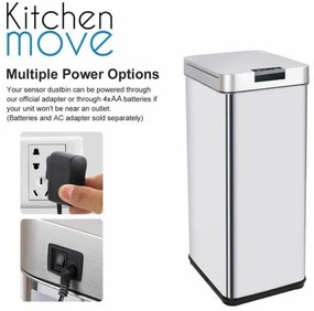 Σκουπίδια μπορεί να Kitchen Move Γκρι 50 L