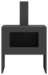 vidaXL Φούρνος με Καμινάδα Μαύρος 60x40x96 εκ Ατσάλι