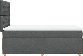 vidaXL Κρεβάτι Boxspring με Στρώμα Σκούρο Γκρι 100x200 εκ. Υφασμάτινο