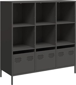 vidaXL Ντουλάπι Μαύρο 101,5x39x103,5 εκ. από Χάλυβα