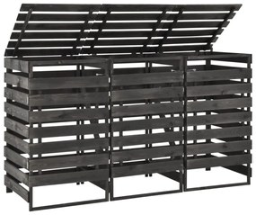 vidaXL Πλαίσιο Τριπλό για Κάδους 210x75x121 εκ. Βαμμένο Μασίφ Πεύκο