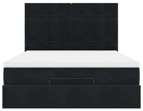Οθωμανικό κρεβάτι με στρώματα Μαύρο 140x190cm Βελούδο 3313471