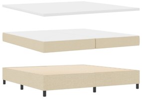 vidaXL Κρεβάτι με Σπαστό Στρώμα και Πάγκο Κρέμα 200x200 εκ. Ύφασμα