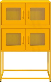 vidaXL Highboard Μουστάρδα κίτρινη 68x39x107 cm Χάλυβας