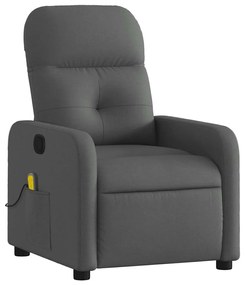 vidaXL Πολυθρόνα Μασάζ Ανακλινόμενη Σκούρο Γκρι Υφασμάτινη