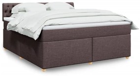 Κρεβάτι Boxspring με Στρώμα Σκούρο Καφέ 180x200 εκ Υφασμάτινο - Καφέ