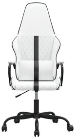vidaXL Καρέκλα Gaming Μασάζ Ασπρόμαυρη από Συνθετικό Δέρμα