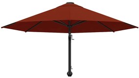 vidaXL Ομπρέλα Τοίχου Τερακότα 300 εκ. με Μεταλλικό Ιστό