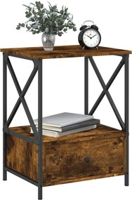 vidaXL Κομοδίνα 2 τεμ Καπνιστή Δρυς 50x41x65 εκ. Επεξεργασμένο Ξύλο