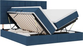 vidaXL Κρεβάτι Αποθήκης με στρώμα Μπλε 180 x 200 cm Τεχνητό Δέρμα