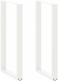 vidaXL Πόδια Τραπεζιού Μπαρ σε Σχήμα U 2 τεμ. Λευκά 60x (110-111) εκ. Ατσάλι