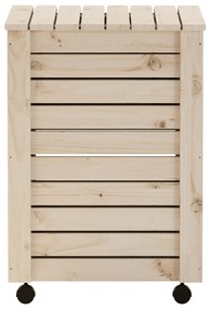 vidaXL Καλάθι Άπλυτων με Τροχούς RANA 45x45x64εκ. Μασίφ Ξύλο Πεύκου