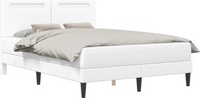 vidaXL Σκελετός Κρεβατιού με κεφαλάρι Λευκό 160 x 200 cm Τεχνητό Δέρμα