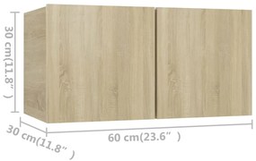 vidaXL Έπιπλα Τηλεόρασης Σετ 8 Τεμαχίων Sonoma Δρυς από Επεξ. Ξύλο