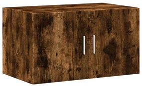 Ραφιέρα με Ντουλάπια Καπνιστή Δρυς 70x42,5x225 εκ. Επεξ. Ξύλο - Καφέ