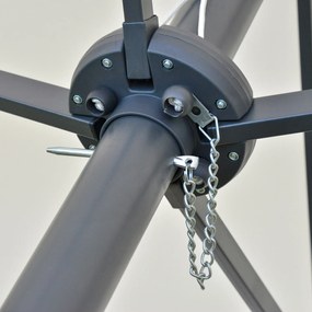 Outsunny Ομπρέλα Ηλίου Οβάλ Κρεμ Λευκό 440 x 256 cm