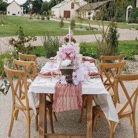 Beauty Home Μπουκέτο με 3 αφρώδη τριαντάφυλλα ροζ ø7×26.5cm