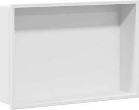 vidaXL Νίτσα Μπάνιου Λευκό 45 x 30 x 9,5 εκ. Ανοξείδωτο ατσάλι