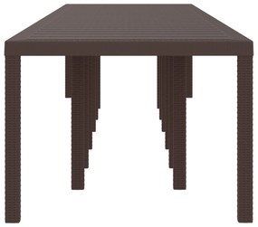 vidaXL Τραπέζι Κήπου Καφέ 400x100x73 εκ. Πλαστικό Ράτταν