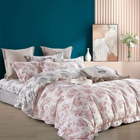 Παπλωματοθήκη Keslin (Σετ 3τμχ) Apple-Grey Ρυθμός Queen Size 235x260 100% Cotton Satin