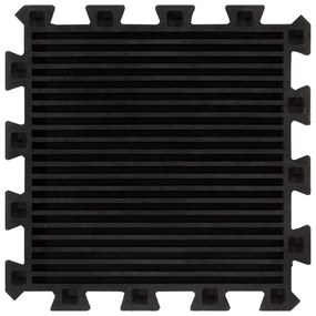 vidaXL Δάπεδο Προστασίας Παζλ 16 τεμ. Μαύρο 16χιλ. 30x30 εκ. Καουτσουκ