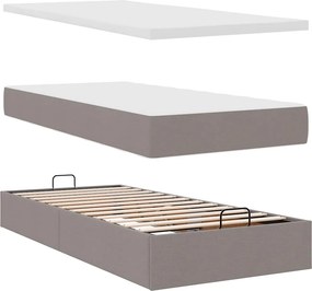 vidaXL Οθωμανικό κρεβάτι με στρώμα Taupe 100x200cm ύφασμα