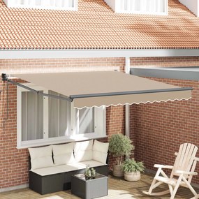 vidaXL Αντιανεμικό Μπεζ 300 x 250 x 165 εκ. Πολυέστερ και Μέταλλο