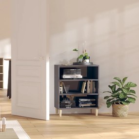 vidaXL Συρταριέρα Γυαλιστερό Γκρι 57 x 35 x 70 εκ. από Επεξ. Ξύλο