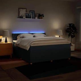 vidaXL Κρεβάτι Boxspring με Στρώμα Μπλε 180x200 εκ. Υφασμάτινο