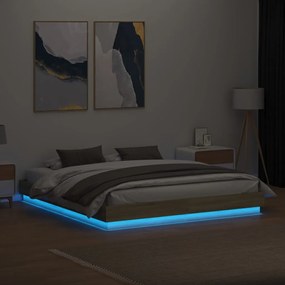 vidaXL Πλαίσιο Κρεβατιού με LED Sonoma Δρυς 200x200 εκ.