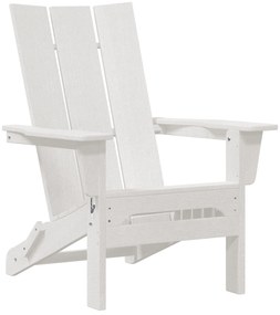 vidaXL Folding Adirondack Chair Λευκό 74.5x80.5x90 εκ. HDPE