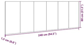 Κεφαλάρι Κρεβατιού 240 εκ. Sonoma Δρυς Επεξ. Ξύλο με Κομοδίνα - Καφέ