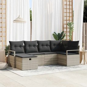 vidaXL Σετ Καναπέ Κήπου 6 pcs Ανοιχτό γκρι 232 x 122 x 85 εκ.