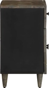 vidaXL κομοδίνο ντουλάπι ανοιχτό γκρι 50x33x60 cm μασίφ ξύλο Mango