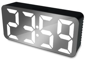 LED ρολόι ξυπνητήρι καθρέφτης μαύρο με λευκά ψηφία DS-3622X OEM