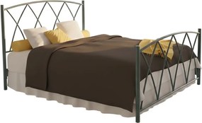 Κρεβάτι Ερμής-140x190-Ασημί Σφυρίλατο-Με ποδαρικό