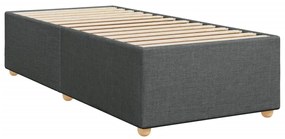 vidaXL Κρεβάτι Boxspring με Στρώμα Σκούρο Γκρι 100x200 εκ. Υφασμάτινο