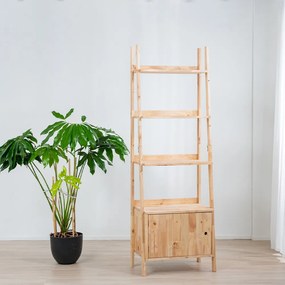 Ραφιέρα με ντουλάπι Nextdeco Natural μασίφ ξύλο Y180x60x38εκ.