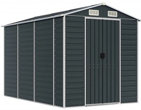 vidaXL Αποθήκη Κήπου Ανθρακί 191x300x198 εκ. Γαλβανισμένο Ατσάλι