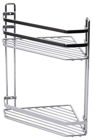 Γωνιακή Ραφιέρα Μπάνιου Διπλή (20.2x20.2x31.7) Estia Elegant Chrome 02-6457