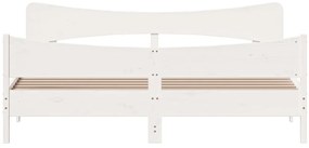 vidaXL Σκελετός Κρεβ. Χωρίς Στρώμα Λευκό 180x200 εκ Μασίφ Πεύκο