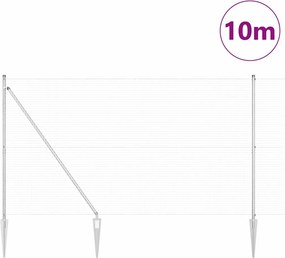 vidaXL Συρματόπλεγμα με ακίδες 10 x 1,5 m Γαλβανισμένος Χάλυβας Ασημί