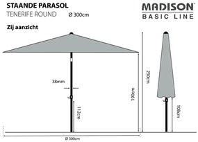 MADISON ΟΜΠΡΕΛΑ TENERIFE ΣΤΡΟΓΓΥΛΗ ΓΚΡΙ 300 ΕΚ. 429013