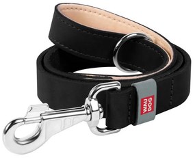 Natural leather dog leash WAUDOG W. 20mm, lgth. 122cm black