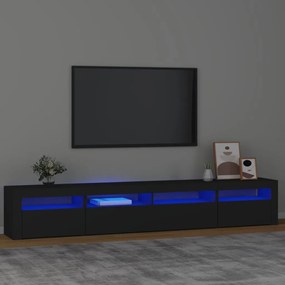 vidaXL Έπιπλο Τηλεόρασης με LED Μαύρο 240x35x40 εκ.