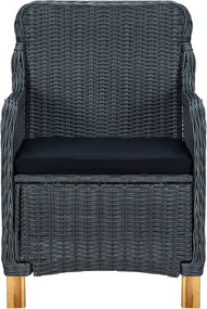 vidaXL Σετ Τραπεζαρίας Κήπου 5 Τεμαχίων Σκούρο Γκρι