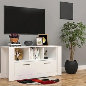 Stewehome Έπιπλο τηλεόρασης με ράφι Λευκό 70x24x10 cm