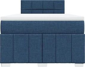 vidaXL Κρεβάτι Boxspring με Στρώμα Μπλε 120x200 εκ. Υφασμάτινο