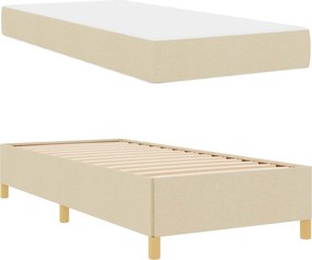 vidaXL Σκελετός Κρεβατιού με στρώμα Κρεμ 90 x 200 cm ύφασμα