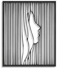 Διακοσμητικό Τοίχου Woman 579LDN1119 50x60cm Black Wallity Metal